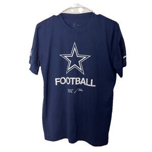 Nike Dallas Cowboys Football T Shirt Mens M Navy NFL Logo Crew Neck